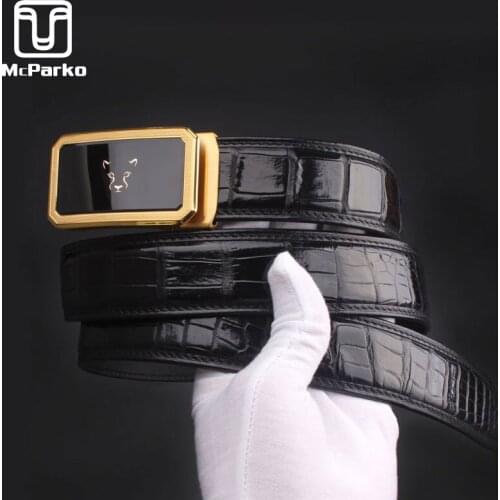 McParko Crocodile Leather Belt For Men Luxury Belt Genuine Leather Suits Strap Mens Accessories Luxury Crocodilewear Mens belts