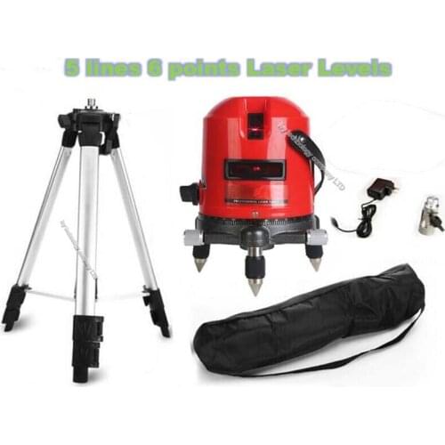 Self-leveling laser level 360 degree rotary cross laser line level 5 lines 6 points with outdoor mode and tilt mode with tripod