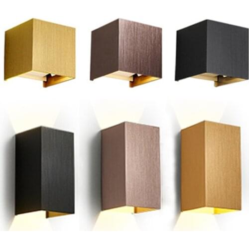 Modern Brief Cube Adjustable LED Wall Lamps Outdoor Waterproof IP65 Aluminum Wall Light Up Down Garden Exterior Wall Porch Light