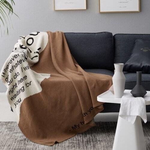 Letter Cotton Knitted Throw Thread Blanket on the Bed Sofa Plaid Travel TV Nap Blankets Soft Towel Bed Plaid Tapestry tablecloth