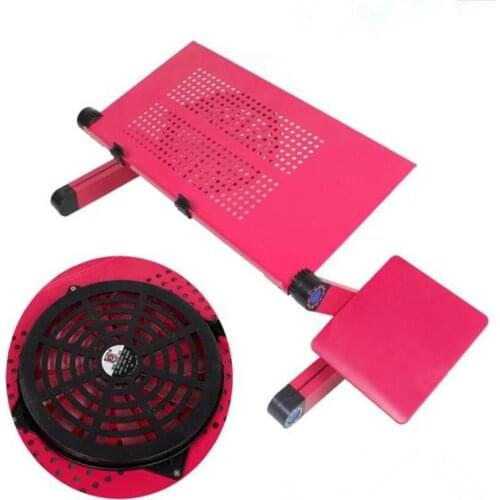 Lengthen big fan aluminum folding table portable cooling laptop desk adjustable bed computer desk