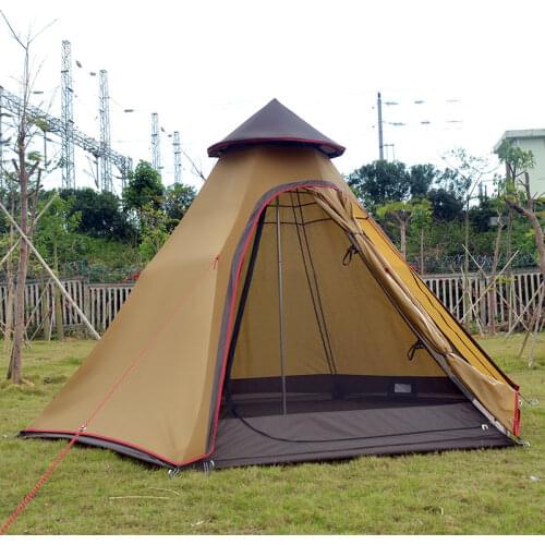 High quality ultralarge 3-5person double layer indian mongolia hexagonal camping family tent