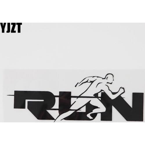 YJZT 18.1CMX6.4CM Jogging Running Health Sports Decal Vinyl Car Sticker Black/Silver 8A-0997