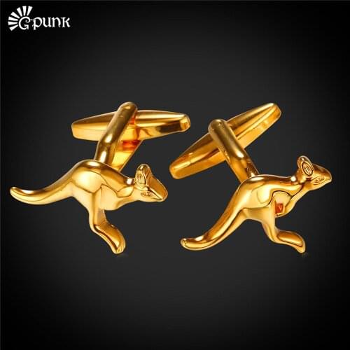 Knagaroo Cufflinks For Mens Brand Cufflinks With Box Gold/ color Wedding Groom Shirts Cufflinks C2014G