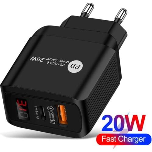 Usb Fast Charger 20W Quick Charge 3.0 Universal Wall Mobile Phone Tablet Chargers For Iphone 11 Samsung Huawei Charging Charger