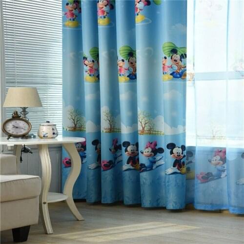 Modern Cartoon Printed Full Blackout Curtains Window Treatment Curtain blue Cartoon Drapes Custom Made Curtain