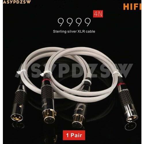 1 pair HIFI DIY 4N 9999 sterling silver MIC cable Audio signal XLR balance cable 1M/1.5M/2M