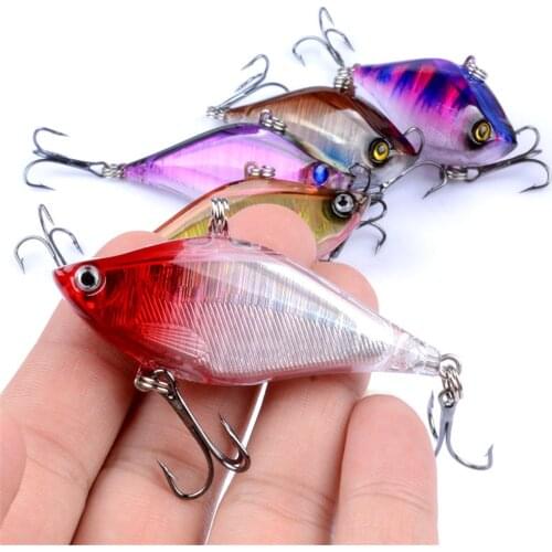 1Pcs Laser Hard VIB Ice Fishing Lures 13.9g/6cm Vibration Rattling Sinking Plastic Bait Wobbler Crankbaits Fishing Tackle Pesca