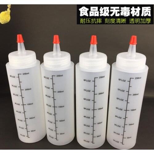 1PC Thickened Non Leak Sauce Squeeze Bottles With Scale Ketchup Mustard Salad Condiments Seasoning Sauce Dispenser Kitchen Tools