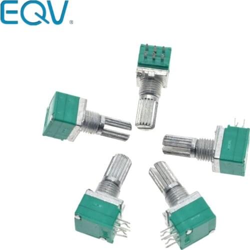 10pcs B100k Rk097g For Audio Amplifier Sealed Dual Potentiometer 15mm Shaft 6pins