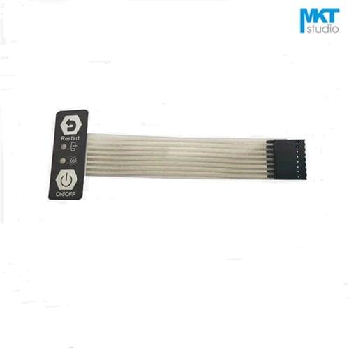 10Pcs Black 46mm*18mm 1*2 Control Key Menu Membrane PVC Matrix Keypad Panel Switch With Double LEDs