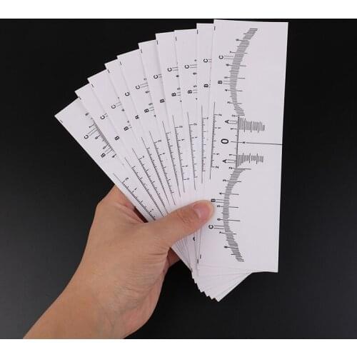 10pcs Tattoo accesories Disposable Microblading Makeup Brow Measure Eyebrow Guide Ruler Permanent Tools
