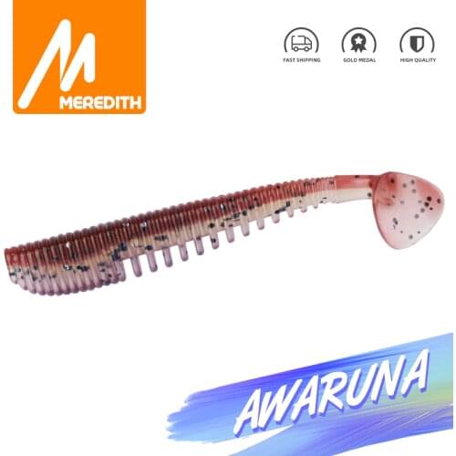 MEREDITH Awaruna Fishing Lure 80mm 10pcs 3.2g Artificial Baits Wobblers Soft Lures Shad Carp Silicone Baits