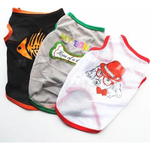 2021 Summer Cute Fashion Small Dog Sun Protection Shirt Pet Vest For Cool Mesh Dogs Vest Sleeveless Clothing Dog Clothes