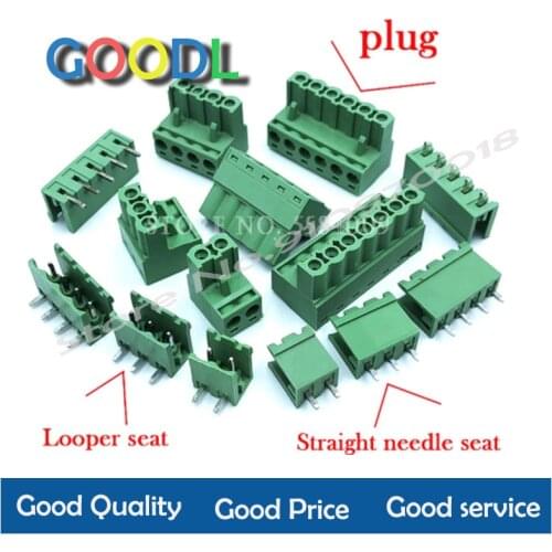 2EDG5.08 2/3/4/5/6/7/8/9/10/12Pin straight/curved pin plug-in terminal 300V 15A 5.08mm pitch connector PCB screw