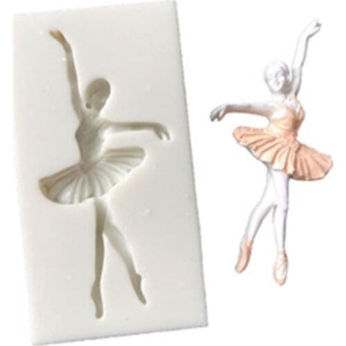 3D Silicone Ballet Dancer Shape Mold Cupcake Topper Fondant Cake Decorating Tools Cupcake Baking Candy Chocolate Gumpaste Mould