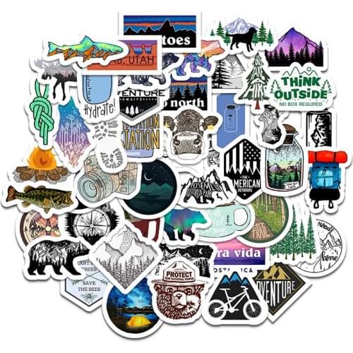 50PCS Outdoor Stickers For Waterproof Decal Laptop Motorcycle Luggage Snowboard Fridge Phone Car Sticker