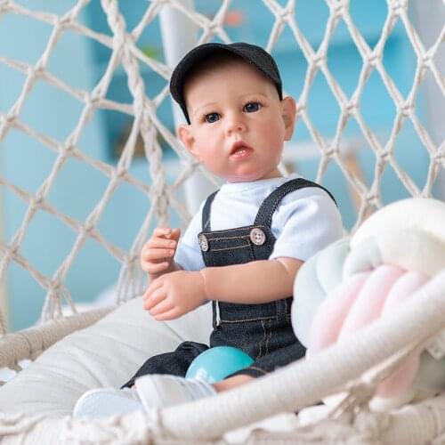 50CM Reborn Toddler Boy Doll Realistic Liam Baby Hand Detailed Painting with Veins Visible Lifelike Reborn Doll Collectible Doll