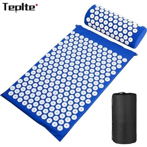Acupressure Mat Sensi Massage Mat Pillow Set applicator for Neck Foot Yoga Mat with Needle Back Cushion