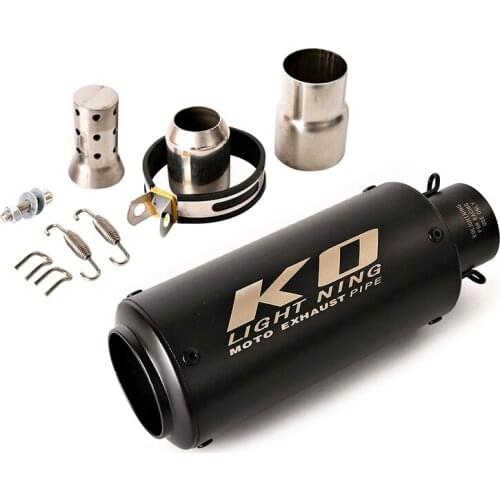 Black Universal 60.5 mm Motorcycle Exhaust Muffler Pipe Stainless Steel Escape with Removable Db Killer for YZF-R1 S1000RR RSV4