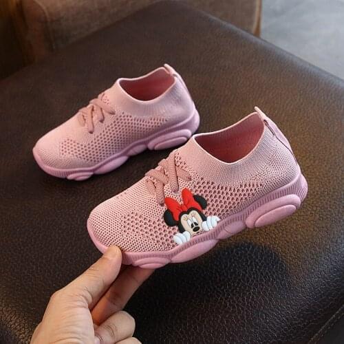 Disney Mickey spring and autumn childrens casual shoes stretch socks shoes boys and girls sports shoes old shoes knitting
