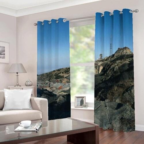 Mountain House Natural scenery window curtains Digital print the living room bedroom Sunshade Blackout drapes Home Decor