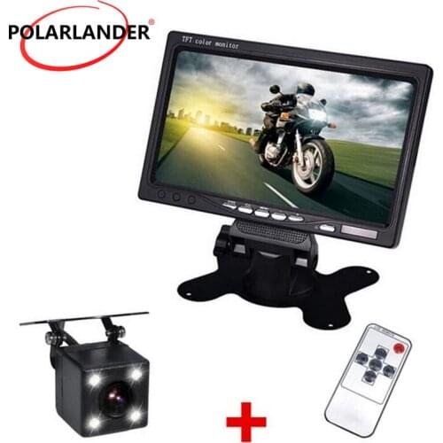 HD 7 Inch LCD Display Parking System Night Vision With LED Lights DVD VCR Color Screen Backup Reverse Radar Camera Car Monitor