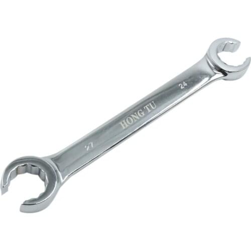 Uxcell Repair Tools Auto Anti-Slip Double Ended Flare Nut Wrench 24mm x 27mm