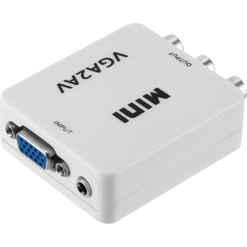 Kebidu 1080P Mini VGA to AV RCA Converter with 3.5mm Audio VGA2AV/CVBS Adapter for PC to HD TV Convert 1920x1080 60fps wholesale