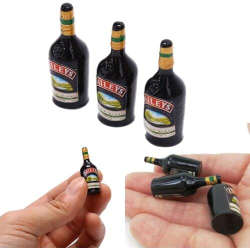 2/3pcs 1/12 Miniature Bottle Wine Bottle Dollhouse Accessories Mini Resin Bottle Simulation Model Toys For Doll House