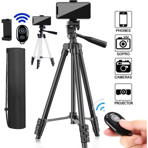Mobile phone tripod with bluetooth remote control, portable mini retractable live stand, outdoor photo selfie stick