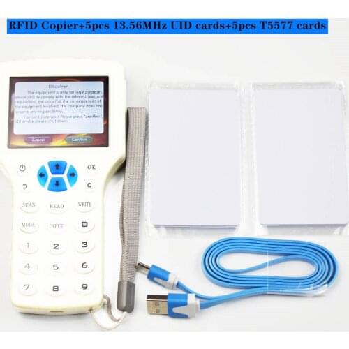 English Super Handheld RFID NFC Copier Reader Writer Cloner 9 Frequency +5Pcs 125khz / 13.56mhz UID Changeable Card