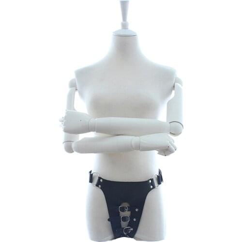 New Chastity Belt PU material Bdsm new Three Black Button-rail Upside Down Adult Games Sex Product For Couples VP-Cb012001A