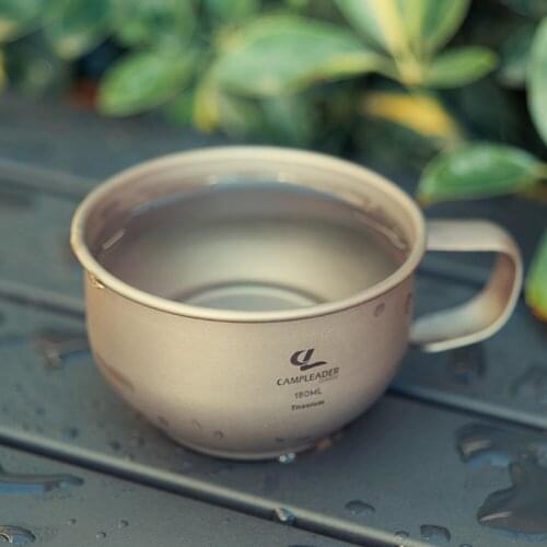 180ml Titanium Water Cup Outdoor Portable Camping Mug Camping Titanium Cup for Outdoor Picnic Hiking Fishing