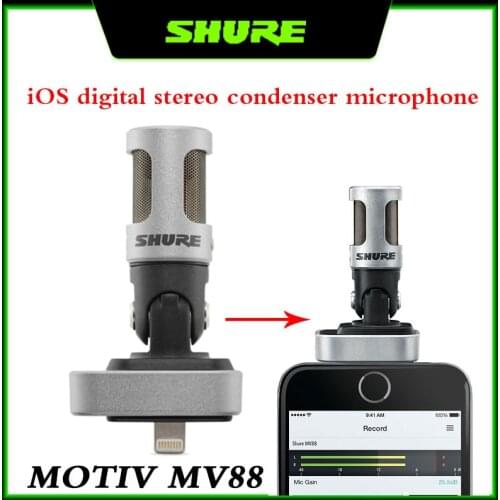 SHURE MOTIV MV88 iOS Digital Stereo Condenser Microphone Live Recording Microphone