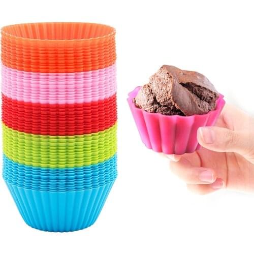 Silicone Cake Mold Round Shaped Muffin Cupcake Baking Kitchen Cooking Bakeware Heat Resistant Reusable Maker DIY Decorating Tool