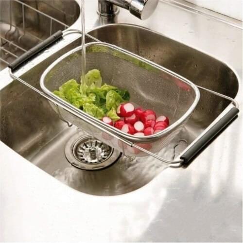 Drainer Stainless Steel Adjustable Sink Type Large Strainer