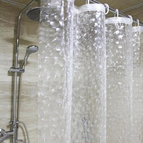 Waterproof EVA 3D Shower Curtain with 12 Hooks Bathing Sheer Bathroom Accessories