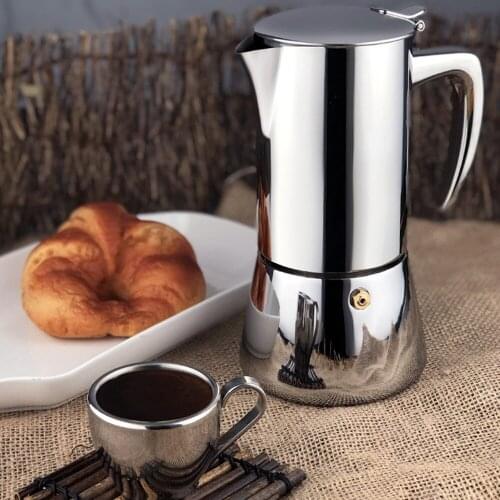 High Density 3D Filter Prevents Press Coffee Maker Espresso Stovetop Stainless Steel Moka Pot Portable Cafetiere