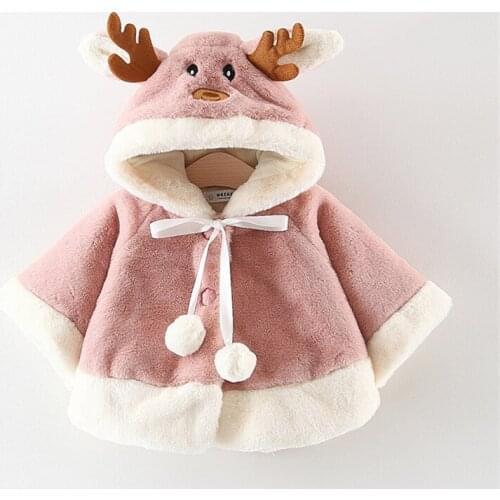 Winter childrens jacket Christmas cloak boys and girls thickening plus fluffy coat baby top