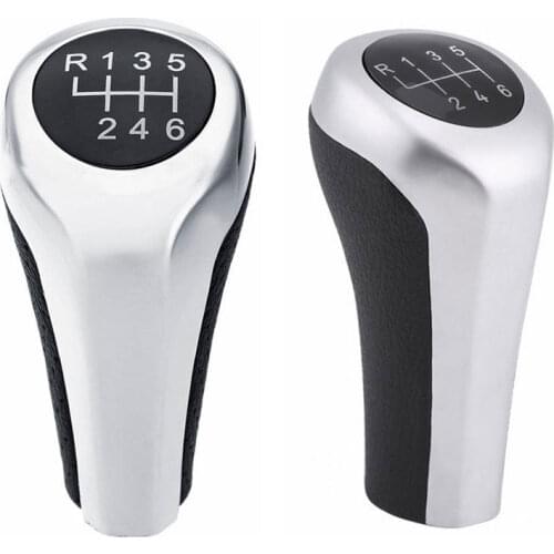 1 PCS Car Gear Stick Shift Knob For BMW E90 E91 E92 Black Silver Strip Manual 5/6 Speed Gear Shift Lever Handball Car Accessorie
