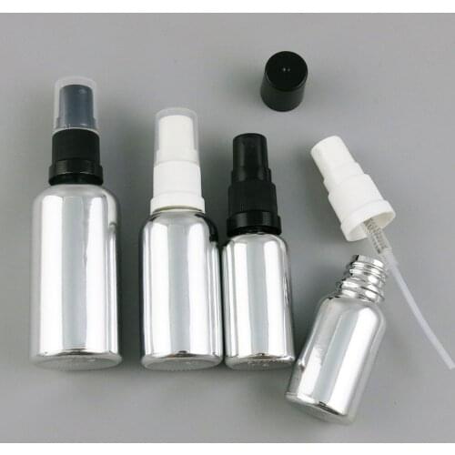 12 x Empty Refillable 100ml 50ml 30ml 20ml 15ml 10ml 5ml Silver Glass perfume Bottle 1/3OZ 1/2OZ 1OZ Glass Bottle With Sprayer