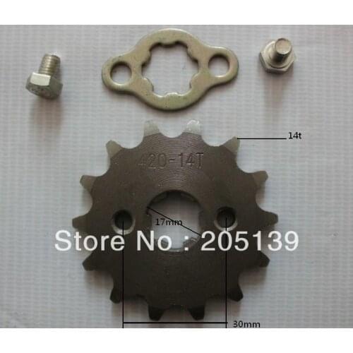 14t 17MM ENGINES tandwiel sprocket FOR 420 CHAIN motorcycle MOTO reverse gearbox go kart karting quad pitbik ATV parts bike