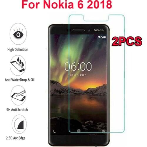 2pcs For Nokia 6 2018 TA-1068 Screen Protector Tempered Glass For Nokia 6 2018 Glass For Nokia6 2018 Nokia 6.1 TA-1054 Case Film