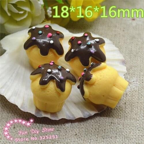 20pcs/lot 18*16mm resin 3D chocolate cake flat back cabochon crafts