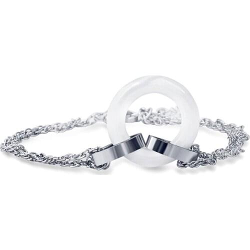 2021 Simple black and white round ceramic small fresh fashion couple bracelet Crystal from Swarovskis As Gifts