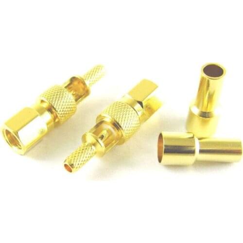 4pcs brass SMC female jack crimp for RG174 RG179 RG316 RG188 Coax Cable adapter