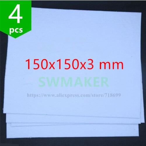 SWMAKER 4pcs Reprap 3D printer 150x150mm heated bed insulation plate sheet Heating Bed Insulation Cottons