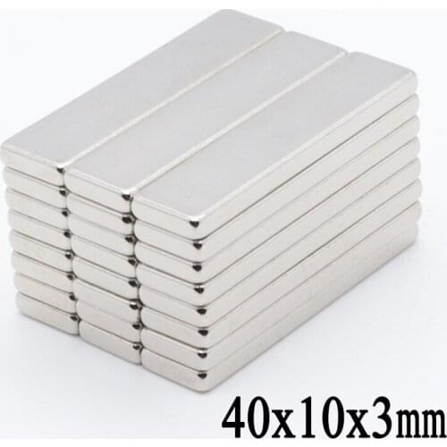 50pcs/lot 40x10x3mm N35 Super Strong Block Permanet Magnets Rare Earth Neodymium Magnet for Craft 40*10*3mm