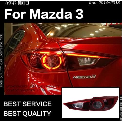 AKD Car Styling for Mazda 3 Tail Lights 2014-2018 Mazda3 Axela Sedan LED Tail Lamp LED DRL Signal Brake Reverse auto Accessories